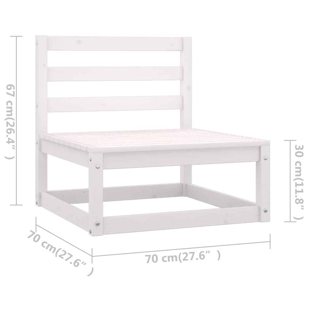 Set mobilier de grădină cu 4 locuri, alb, lemn masiv de pin GartenMobel Dekor