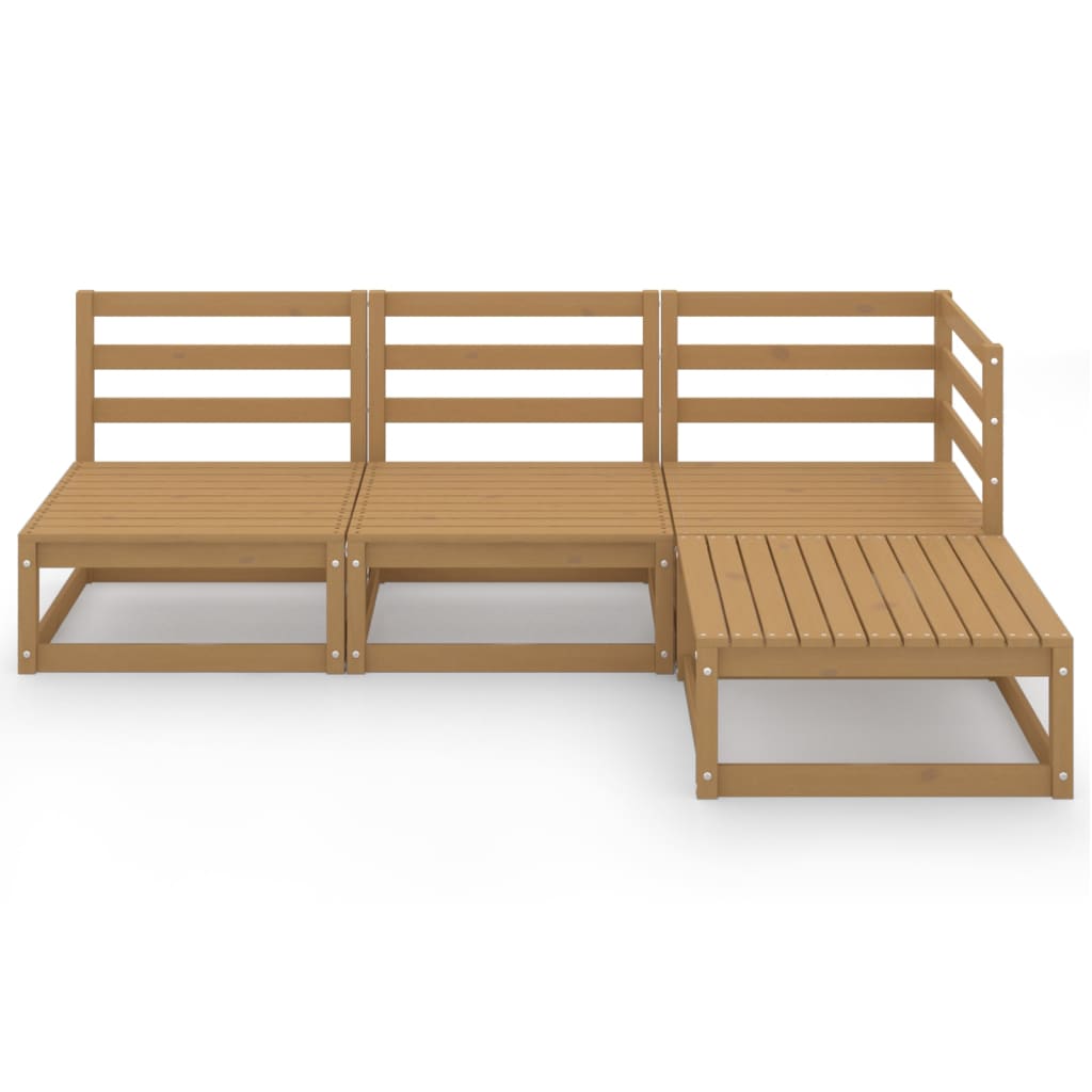 Set mobilier de grădină, 4 piese, maro miere, lemn masiv de pin GartenMobel Dekor