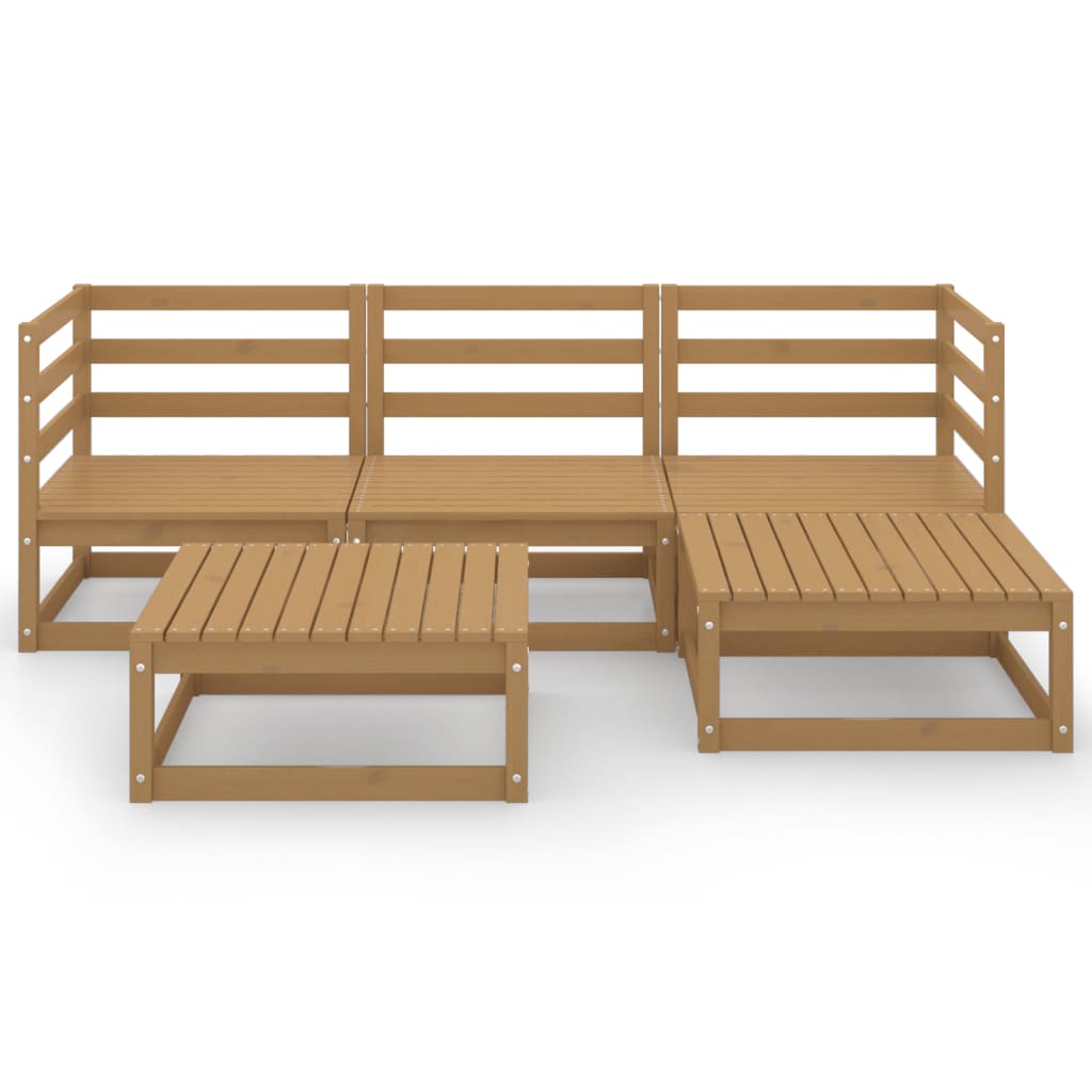 Set mobilier de grădină, 5 piese, maro miere, lemn masiv de pin GartenMobel Dekor