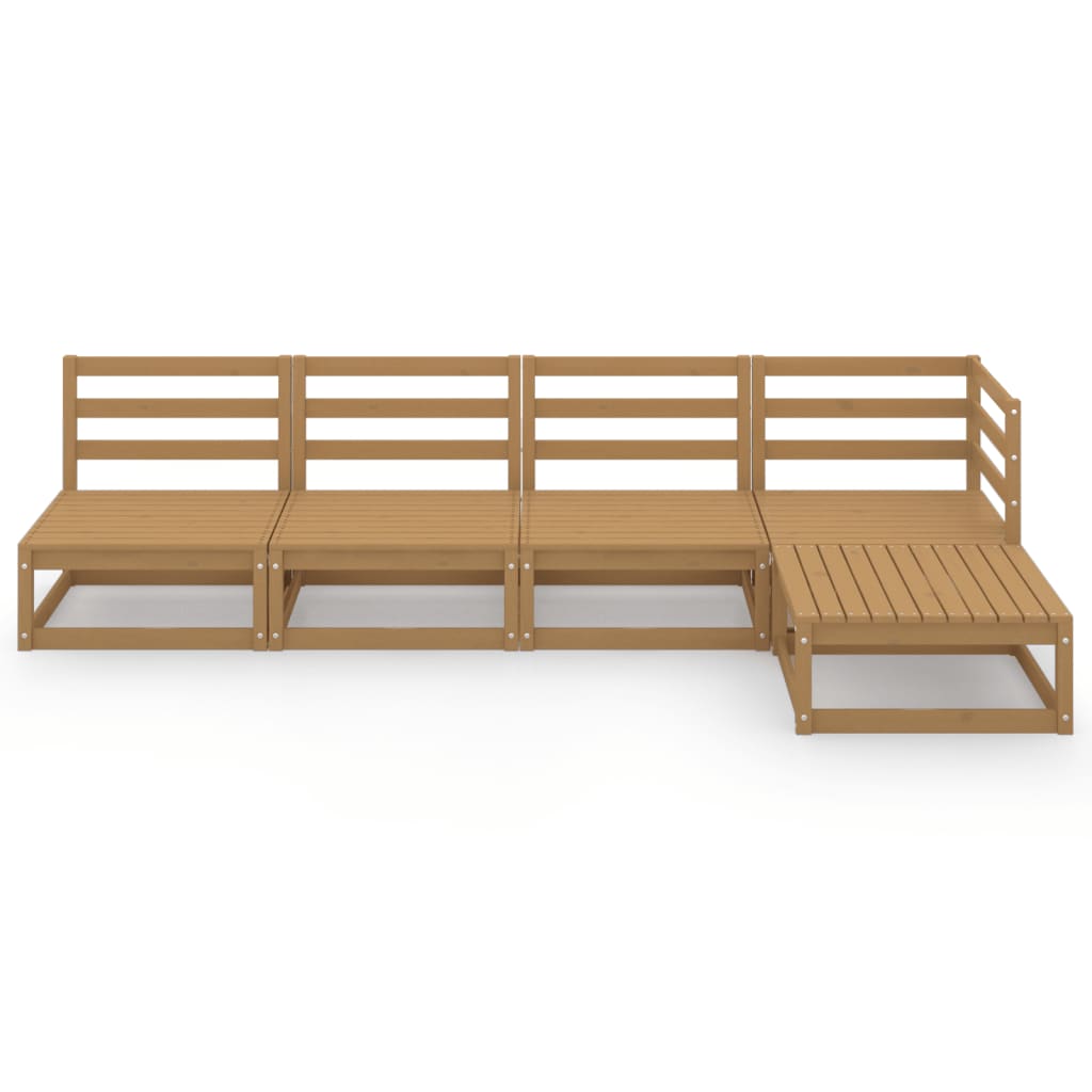 Set mobilier de grădină, 5 piese, maro miere, lemn masiv de pin GartenMobel Dekor
