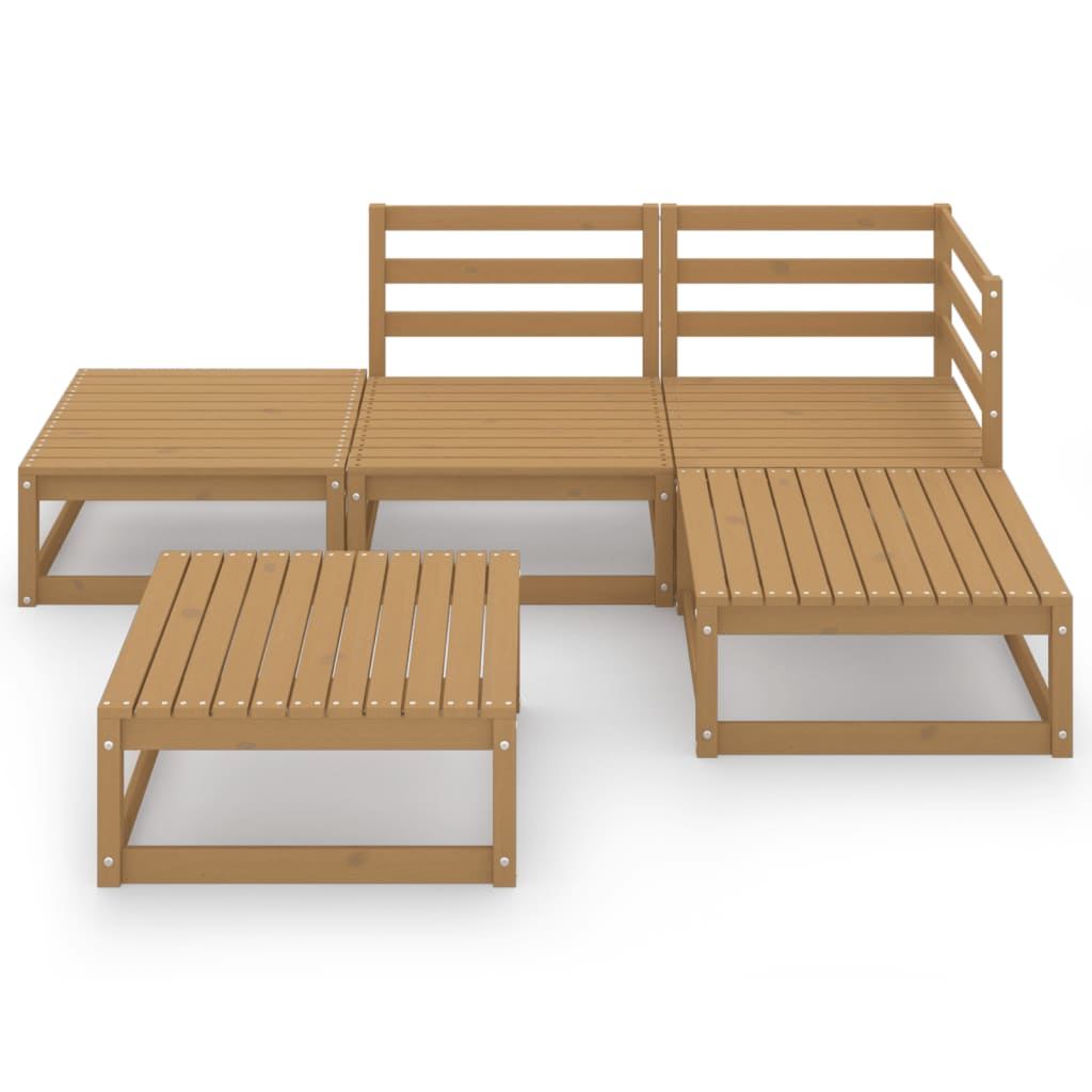 Set mobilier de grădină, 5 piese, maro miere, lemn masiv de pin GartenMobel Dekor
