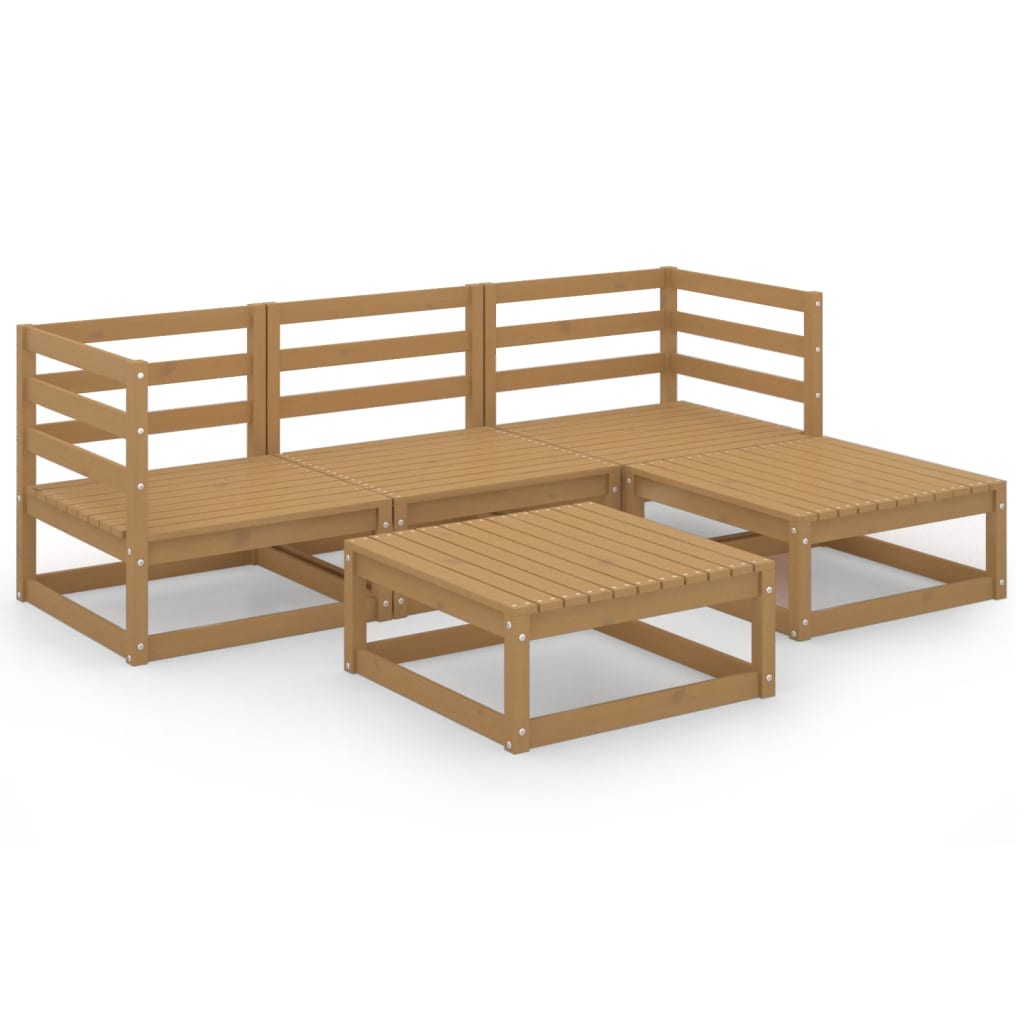 Set mobilier de grădină, 5 piese, maro miere, lemn masiv de pin GartenMobel Dekor