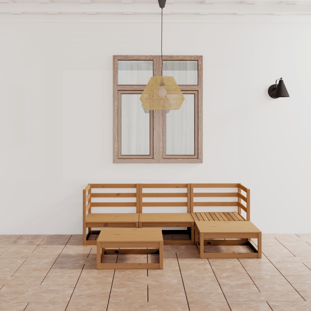Set mobilier de grădină, 5 piese, maro miere, lemn masiv de pin GartenMobel Dekor