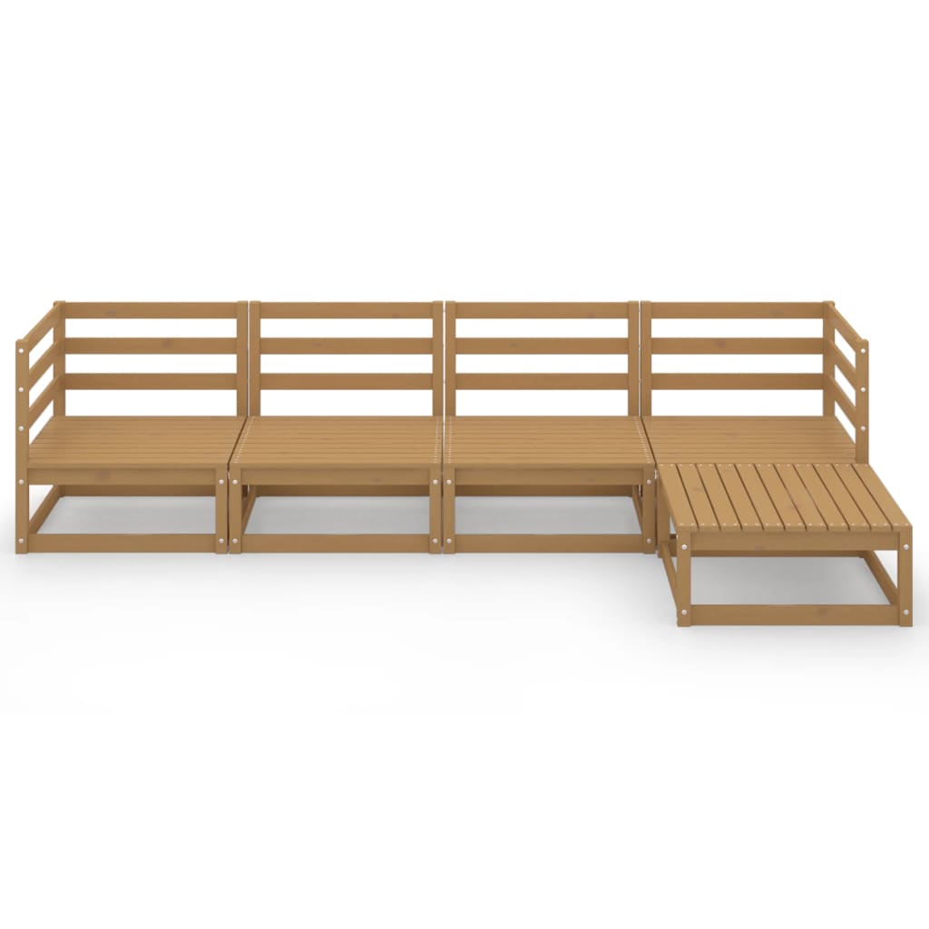 Set mobilier de grădină, 5 piese, maro miere, lemn masiv de pin GartenMobel Dekor