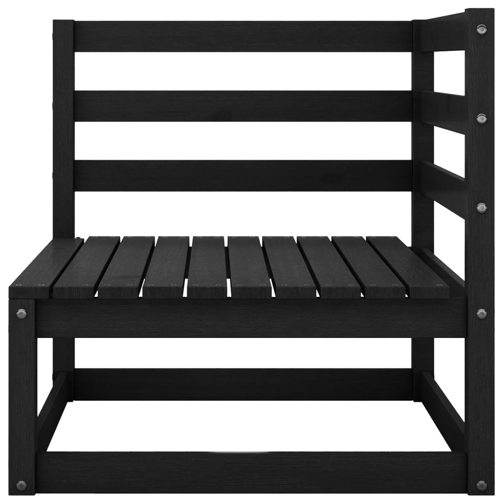 Set mobilier de grădină, 10 piese, negru, lemn masiv de pin GartenMobel Dekor