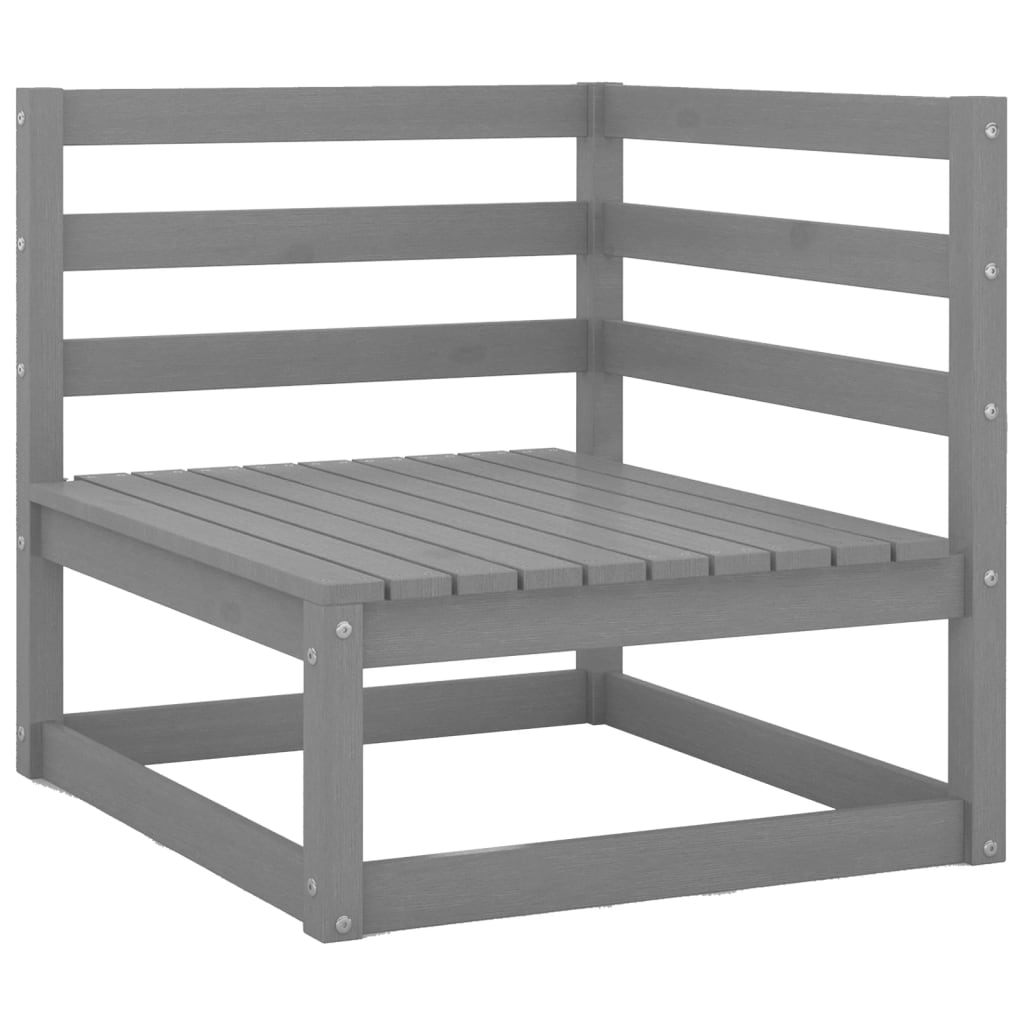 Set mobilier de grădină, 7 piese, gri, lemn masiv de pin GartenMobel Dekor