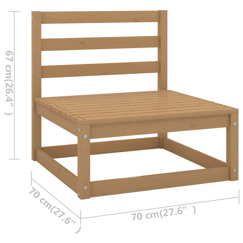 Set mobilier de grădină, 12 piese, maro miere, lemn masiv pin GartenMobel Dekor