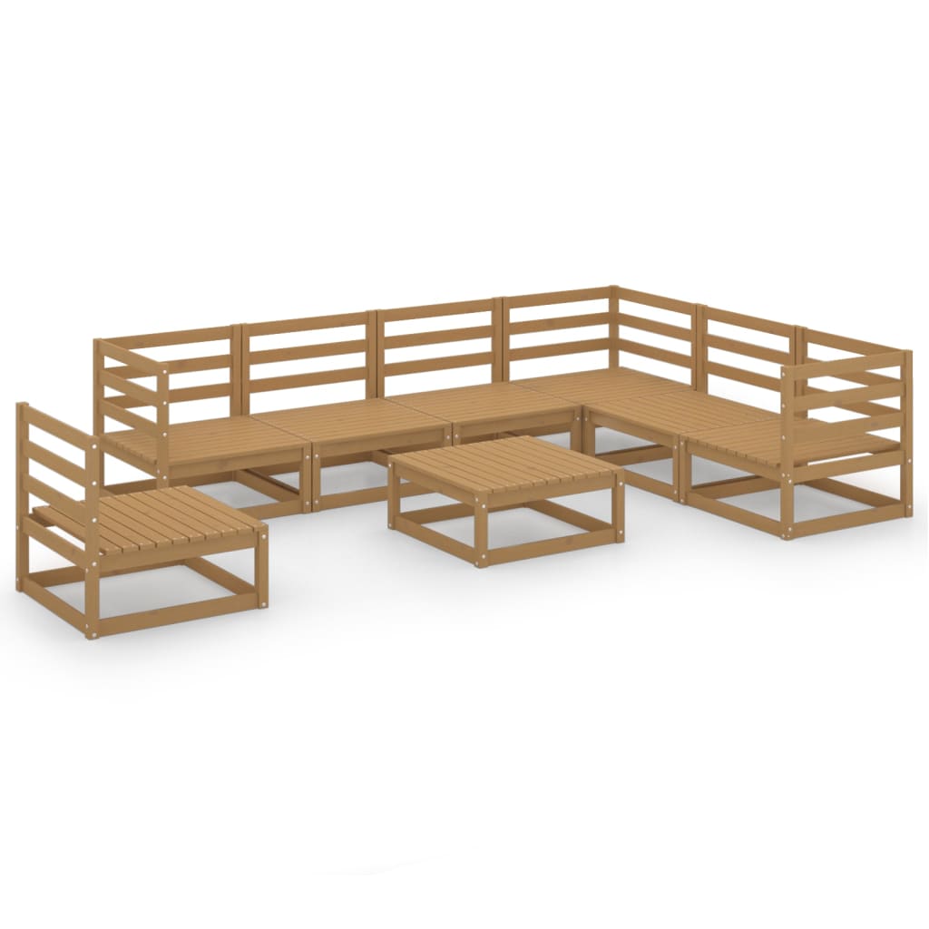 Set mobilier de grădină, 8 piese, maro miere, lemn masiv de pin GartenMobel Dekor