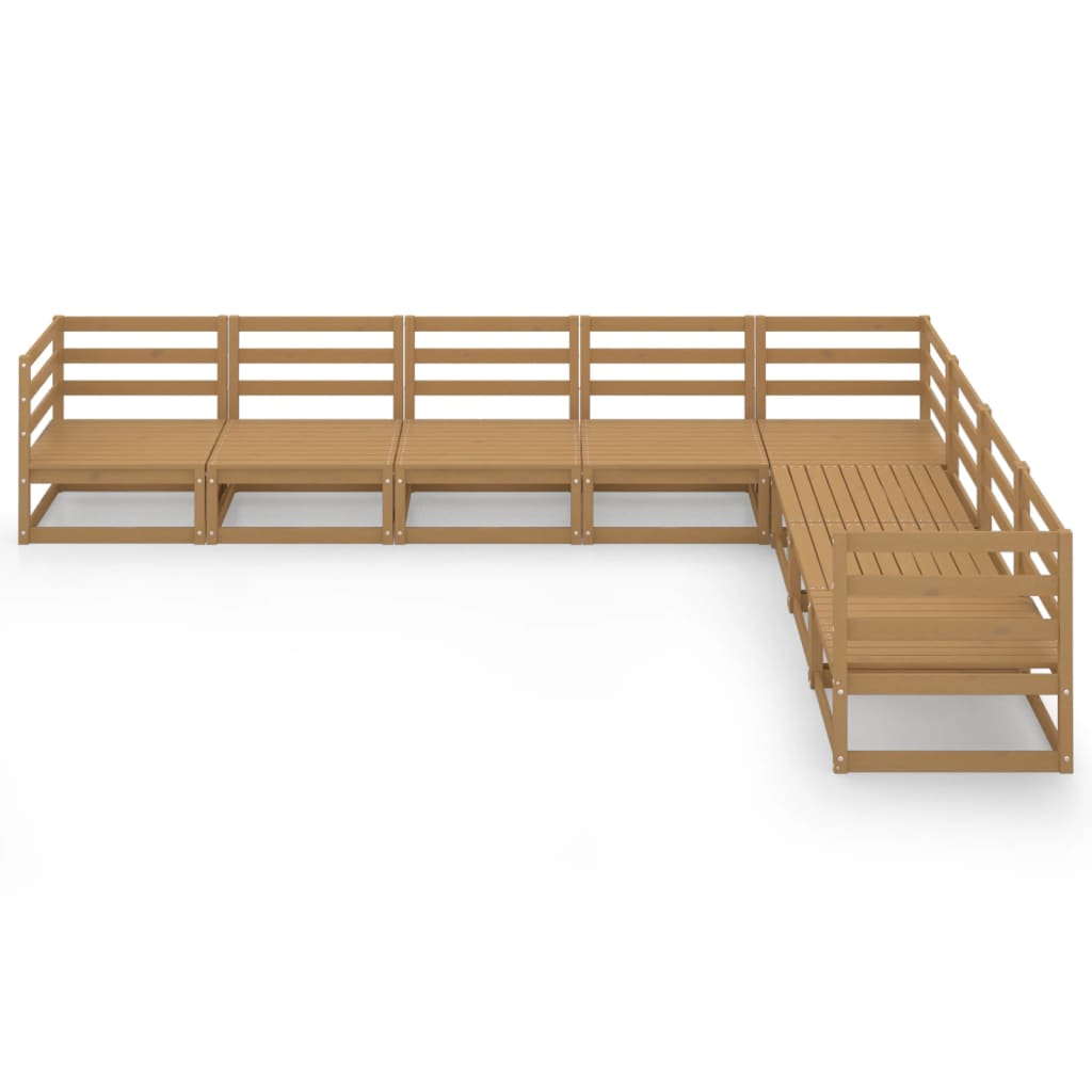 Set mobilier de grădină, 8 piese, maro miere, lemn masiv pin GartenMobel Dekor