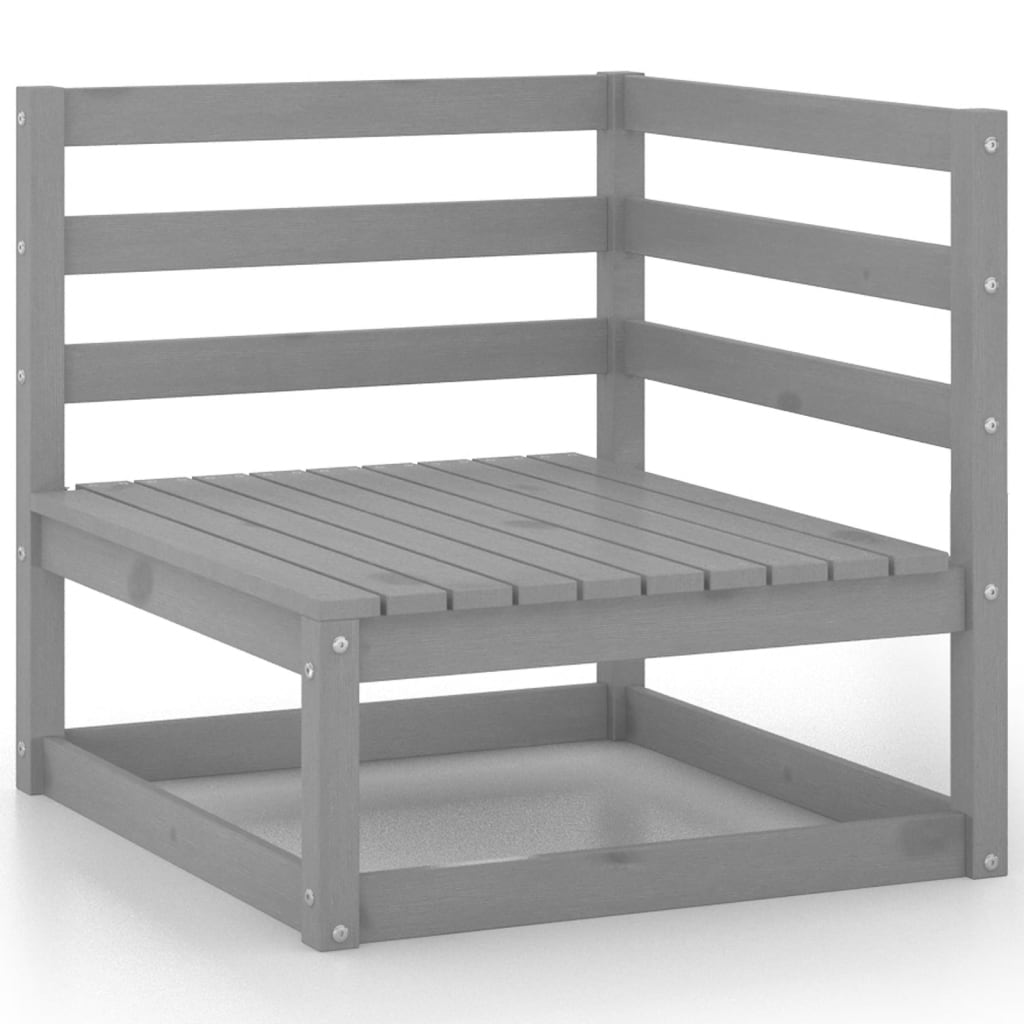 Set mobilier de grădină, 9 piese, gri, lemn masiv de pin GartenMobel Dekor