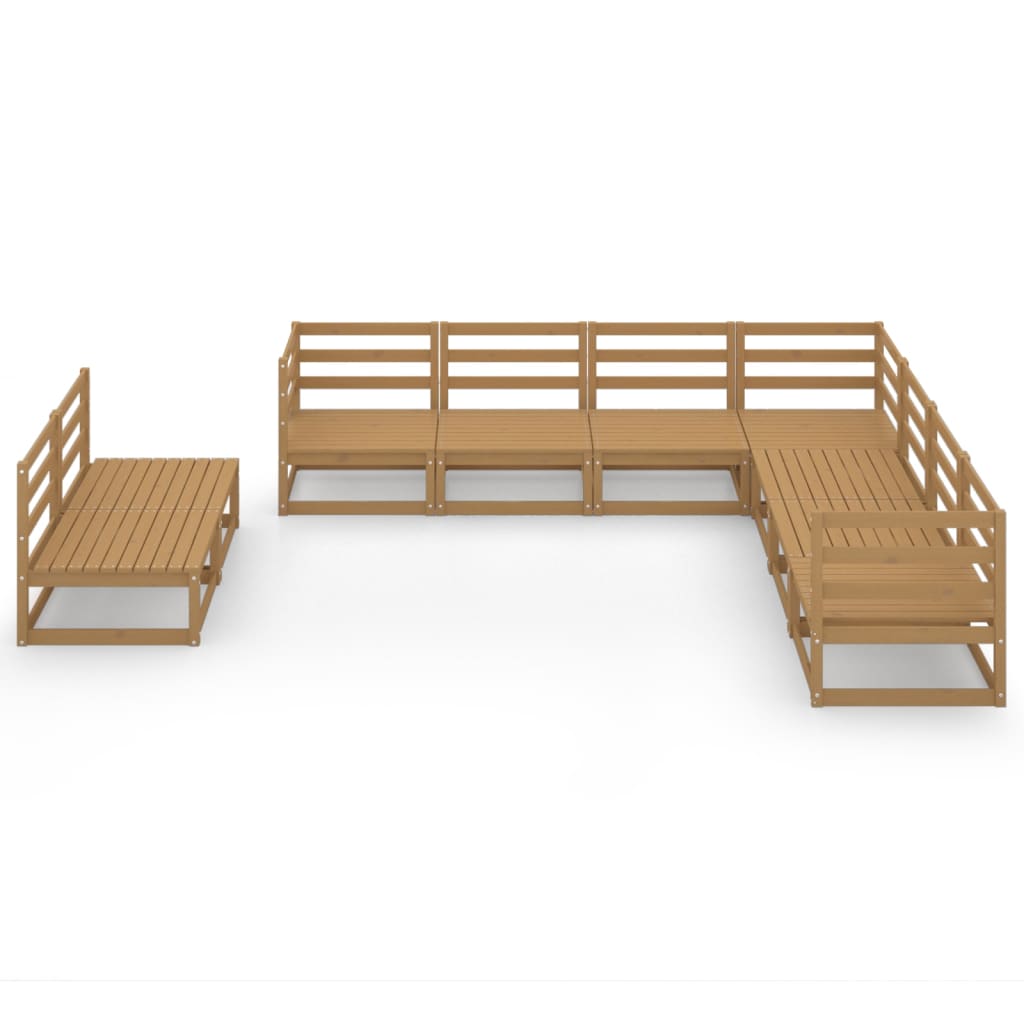Set mobilier de grădină, 9 piese, maro miere, lemn masiv de pin GartenMobel Dekor