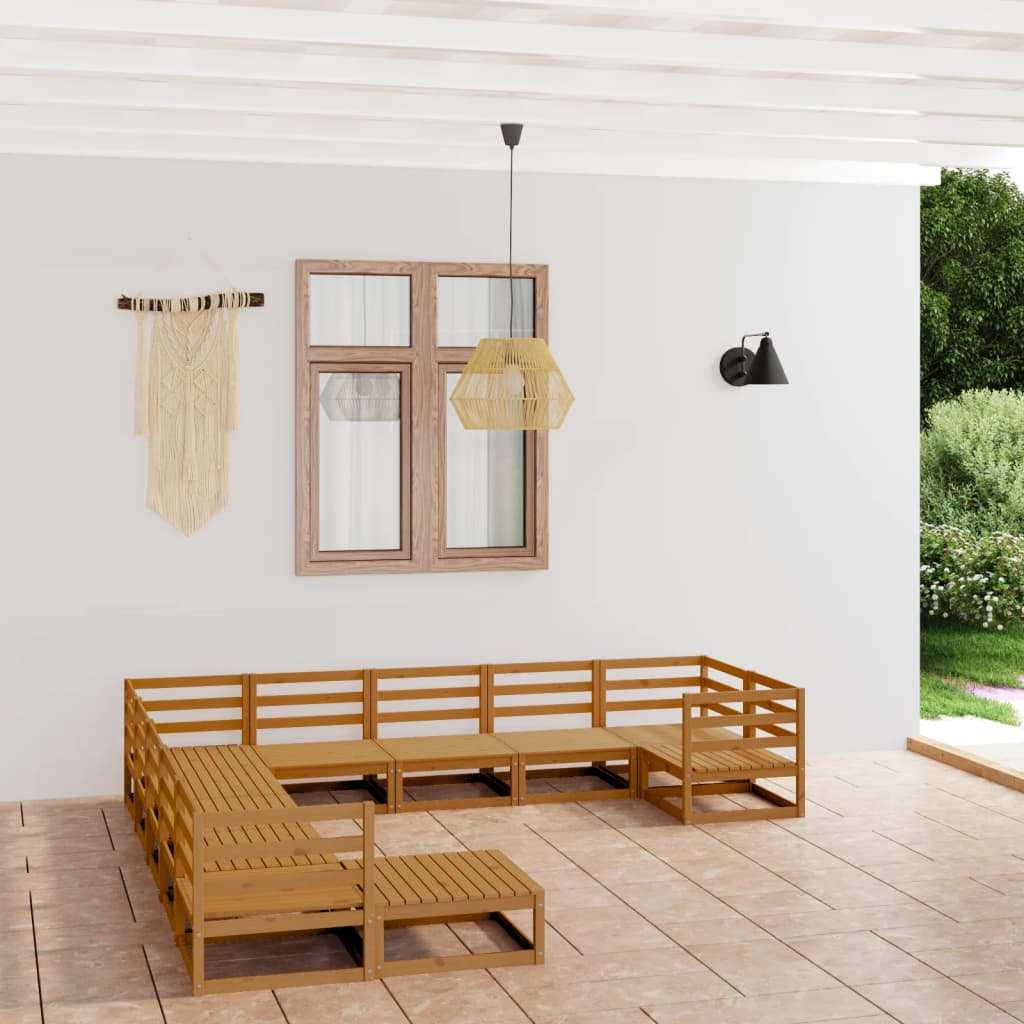 Set mobilier de grădină, 11 piese, lemn masiv de pin GartenMobel Dekor