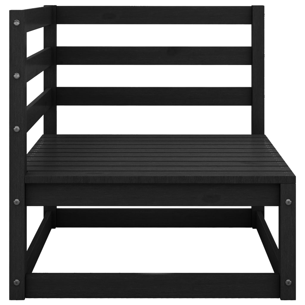 Set mobilier de grădină, 13 piese, negru, lemn masiv de pin GartenMobel Dekor