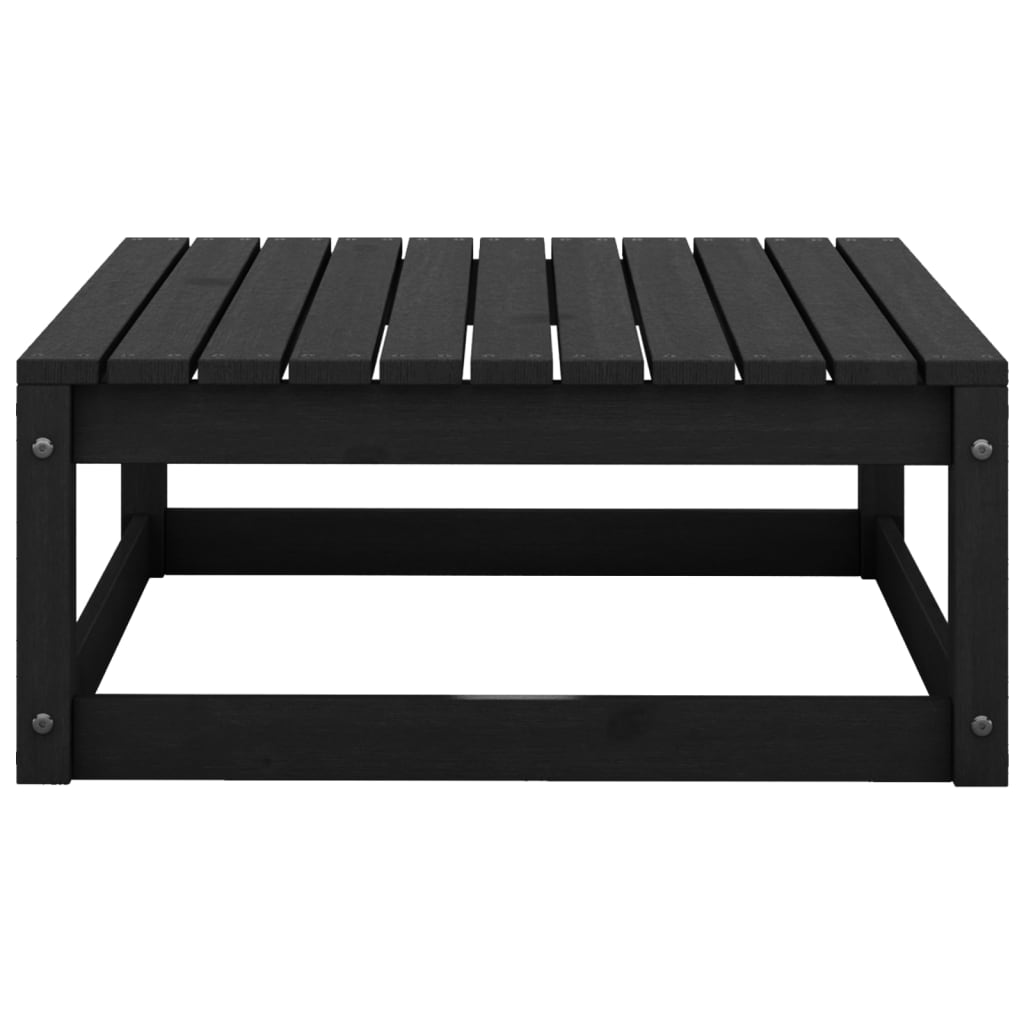 Set mobilier de grădină, 13 piese, negru, lemn masiv de pin GartenMobel Dekor