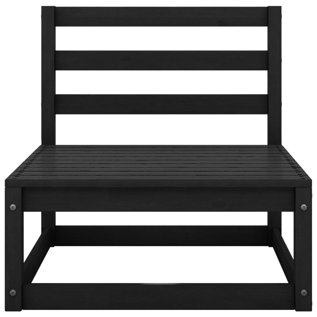 Set mobilier de grădină, 13 piese, negru, lemn masiv de pin GartenMobel Dekor