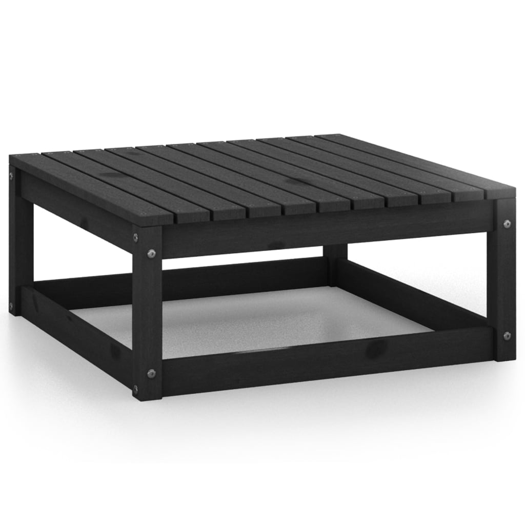 Set mobilier de grădină, 14 piese, negru, lemn masiv de pin GartenMobel Dekor