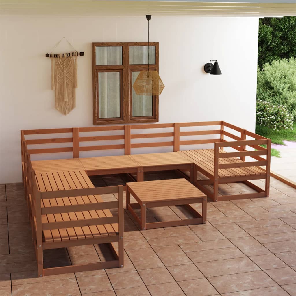 Set mobilier de grădină, 9 piese, lemn masiv de pin GartenMobel Dekor