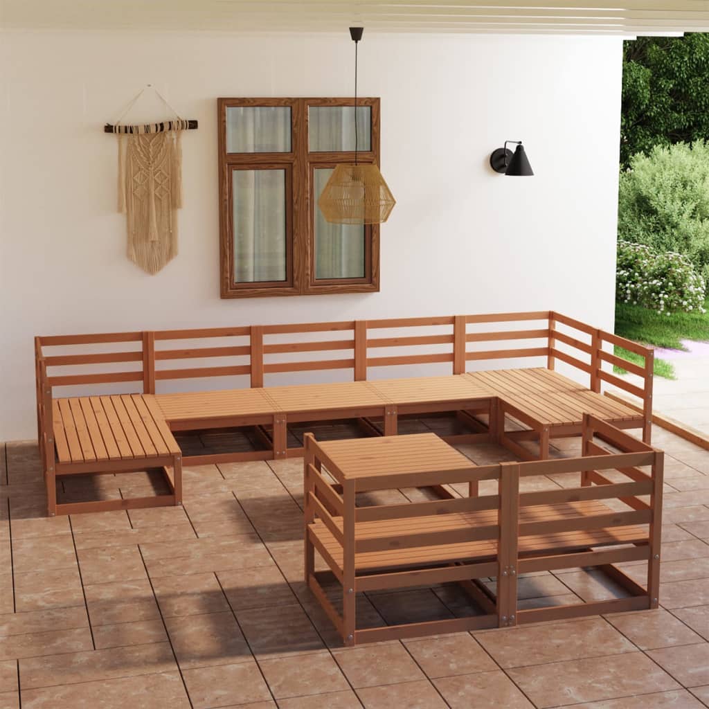 Set mobilier de grădină, 10 piese, lemn masiv de pin GartenMobel Dekor