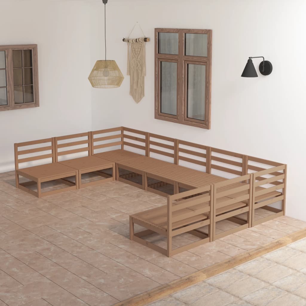 Set mobilier de grădină, 9 piese, lemn masiv de pin GartenMobel Dekor