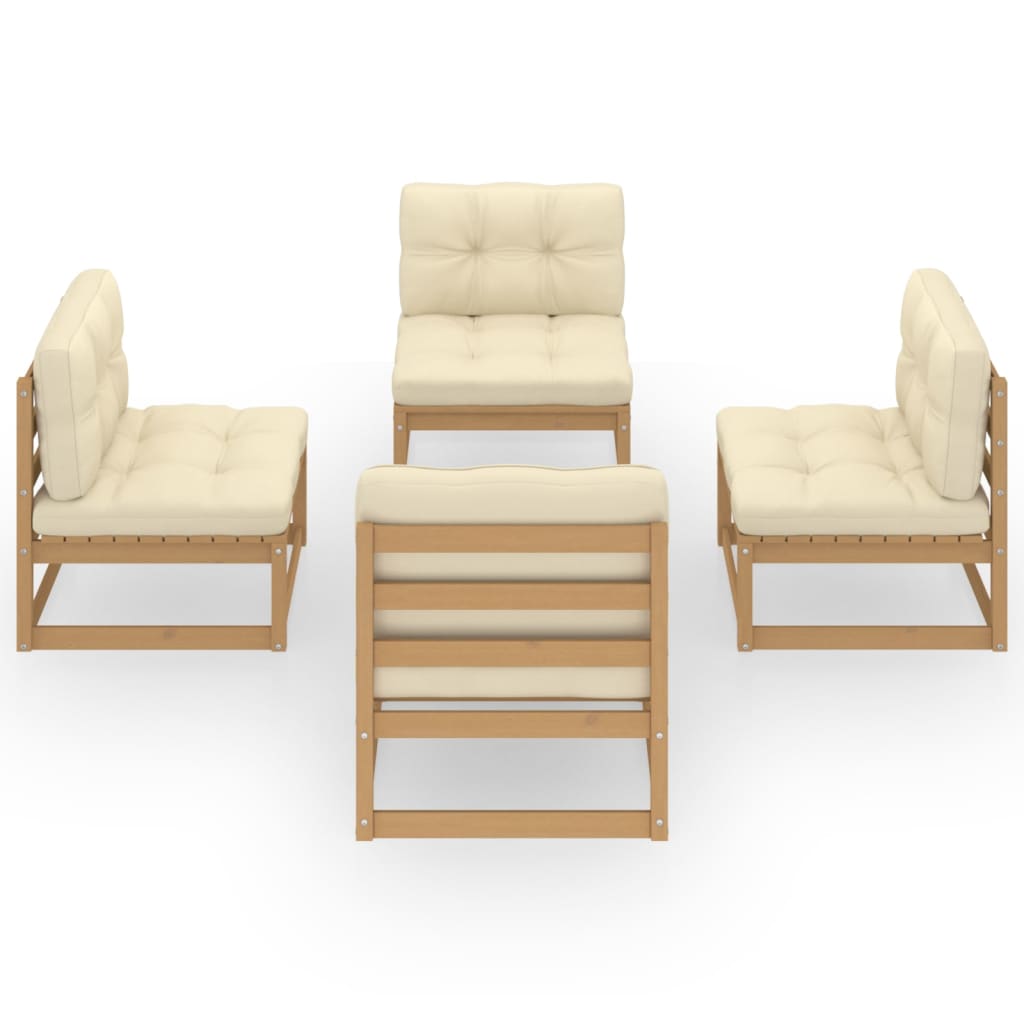 Set mobilier de grădină cu perne, 4 piese, lemn masiv de pin GartenMobel Dekor