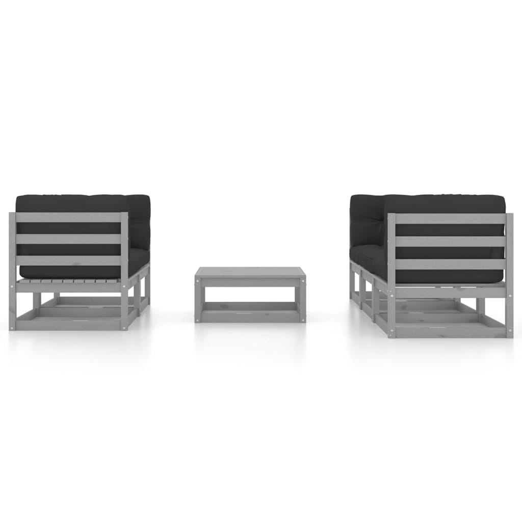 Set mobilier de grădină cu perne, 6 piese, lemn masiv de pin GartenMobel Dekor