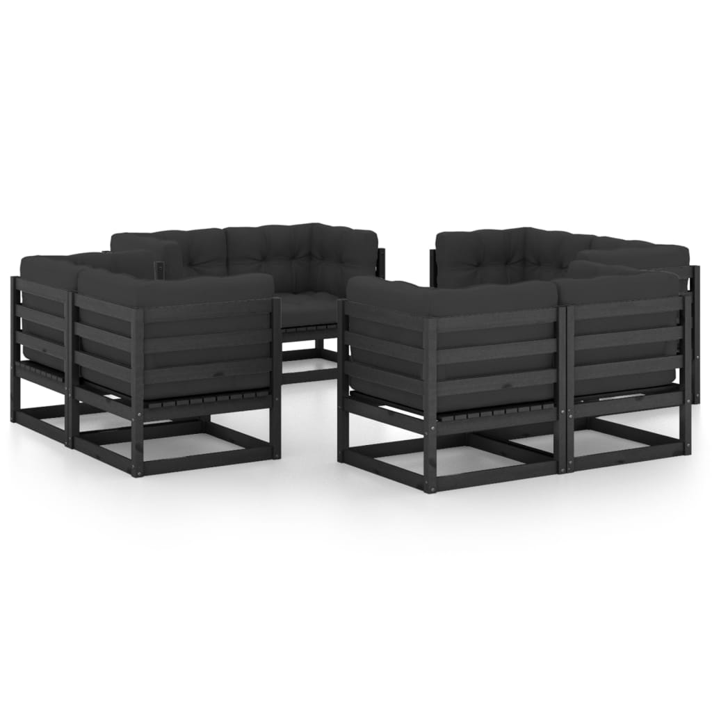 Set mobilier de grădină cu perne, 8 piese, lemn masiv de pin GartenMobel Dekor