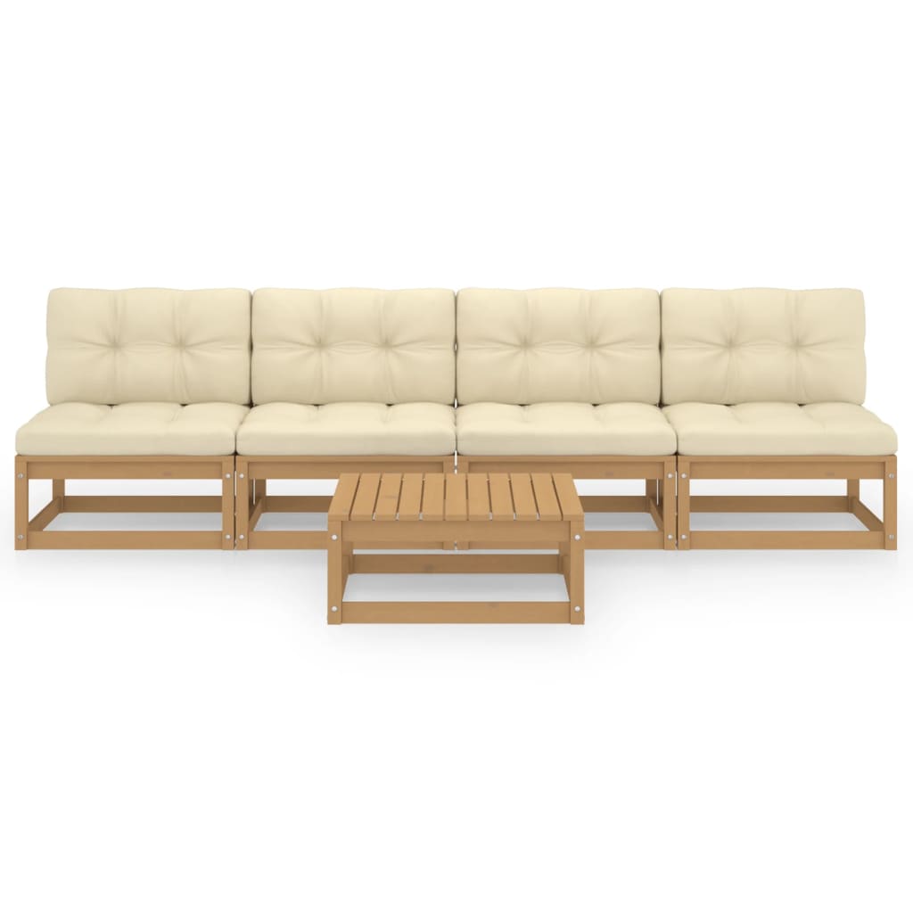 Set mobilier de grădină cu perne, 5 piese, lemn masiv de pin GartenMobel Dekor