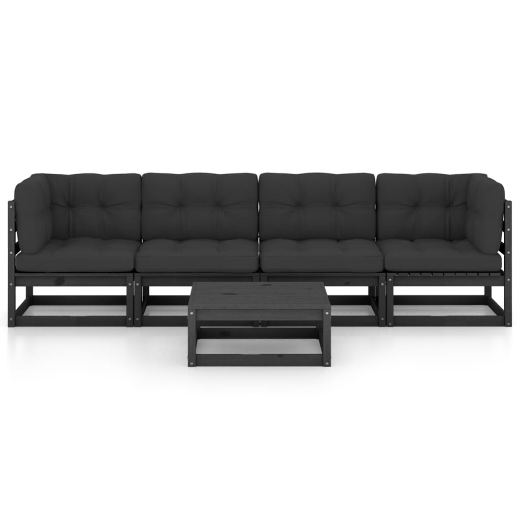 Set mobilier grădină cu perne, 5 piese, lemn masiv pin GartenMobel Dekor