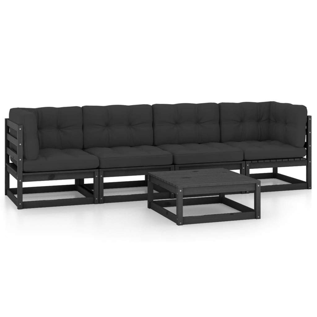 Set mobilier grădină cu perne, 5 piese, lemn masiv pin GartenMobel Dekor