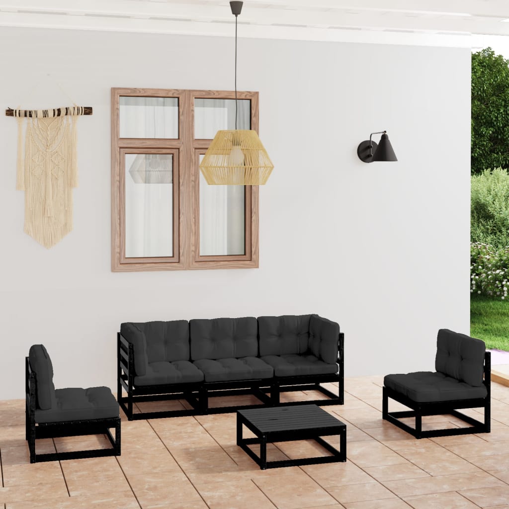 Set mobilier grădină cu perne, 6 piese, lemn masiv pin GartenMobel Dekor