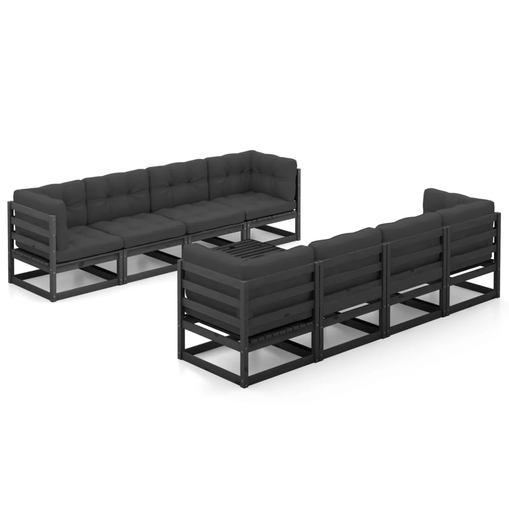 Set mobilier grădină cu perne, 9 piese, lemn masiv pin GartenMobel Dekor