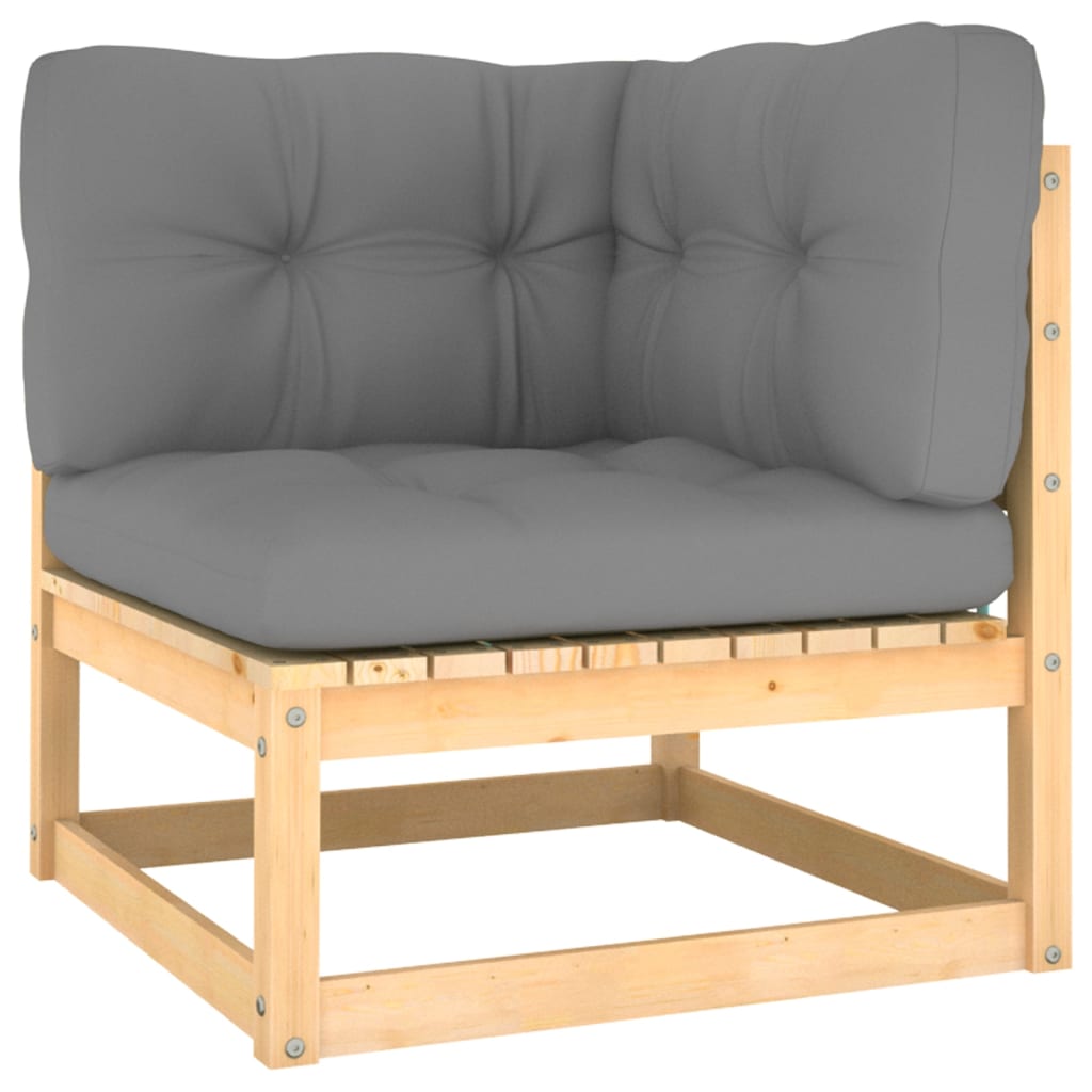 Set mobilier de grădină cu perne, 8 piese, lemn masiv de pin GartenMobel Dekor