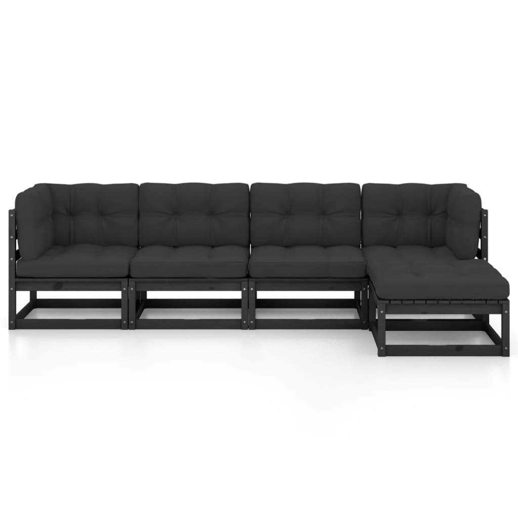 Set mobilier grădină cu perne, 5 piese, lemn masiv pin GartenMobel Dekor