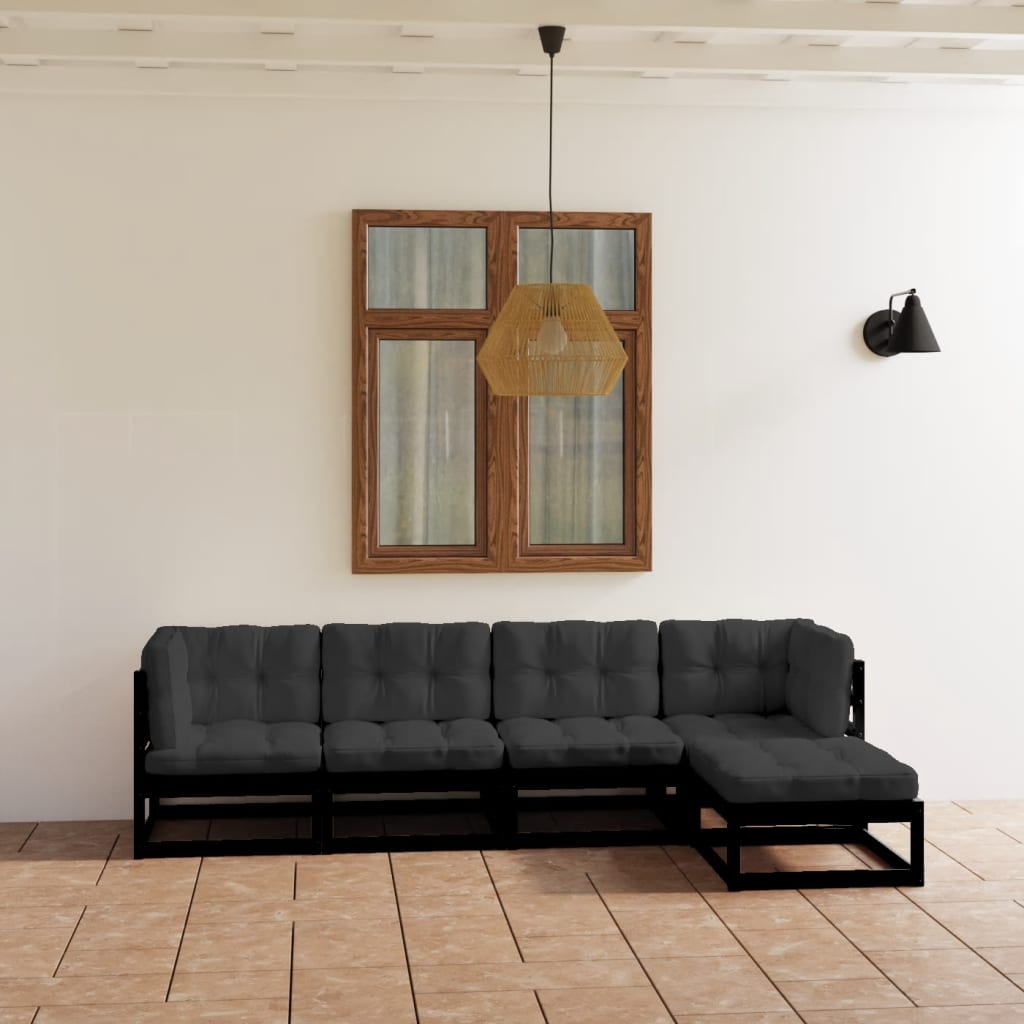 Set mobilier grădină cu perne, 5 piese, lemn masiv pin GartenMobel Dekor