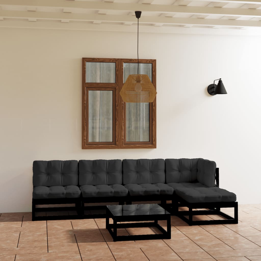 Set mobilier grădină cu perne, 6 piese, lemn masiv pin GartenMobel Dekor