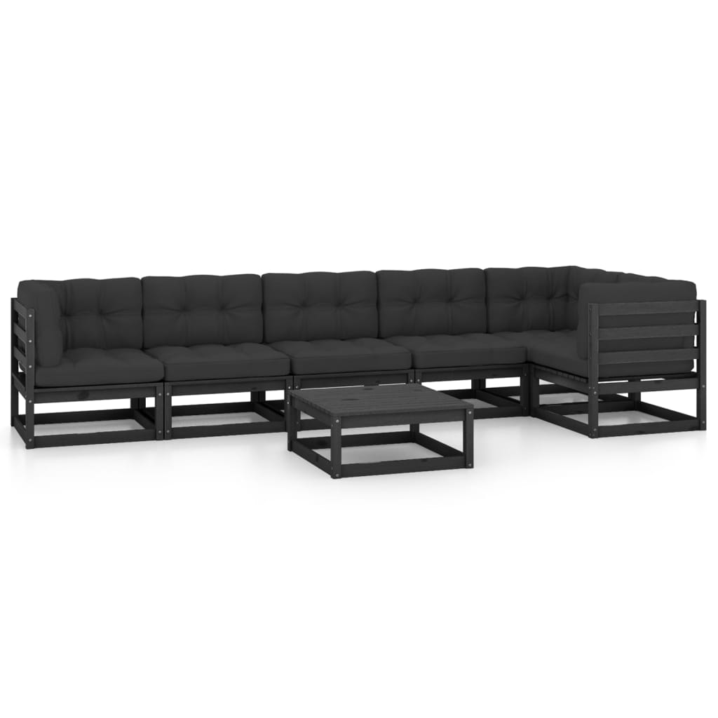 Set mobilier grădină cu perne, 7 piese, lemn masiv pin GartenMobel Dekor