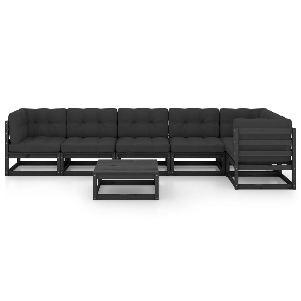 Set mobilier grădină cu perne, 7 piese, lemn masiv pin GartenMobel Dekor
