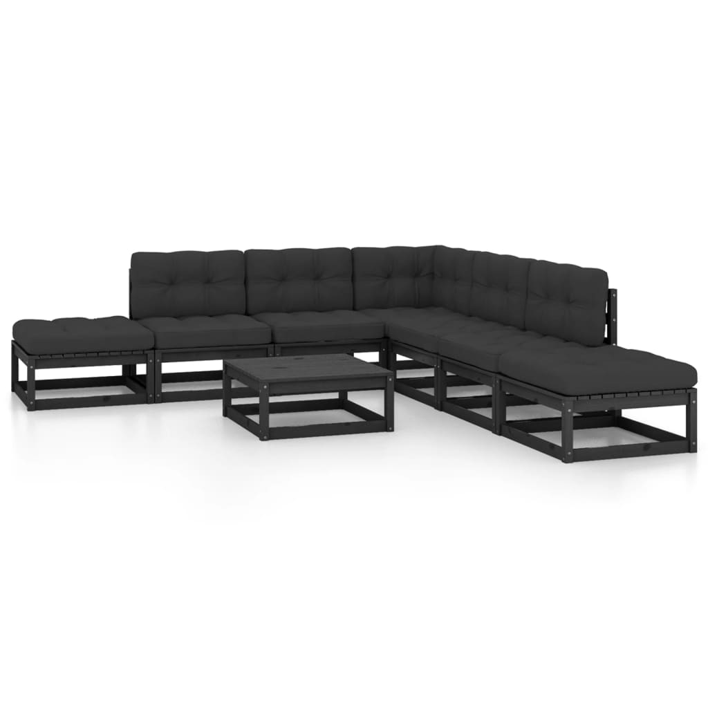 Set mobilier grădină cu perne, 8 piese, lemn masiv pin GartenMobel Dekor