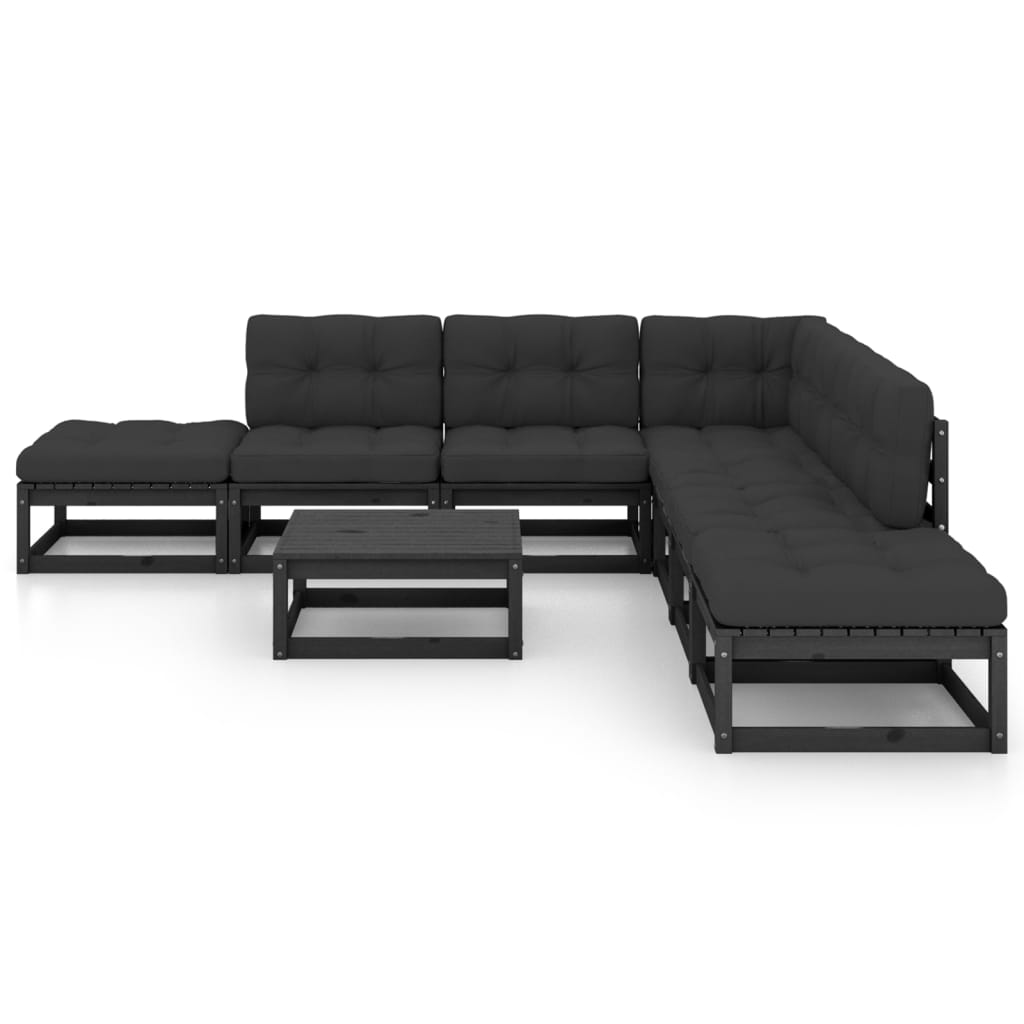 Set mobilier grădină cu perne, 8 piese, lemn masiv pin GartenMobel Dekor