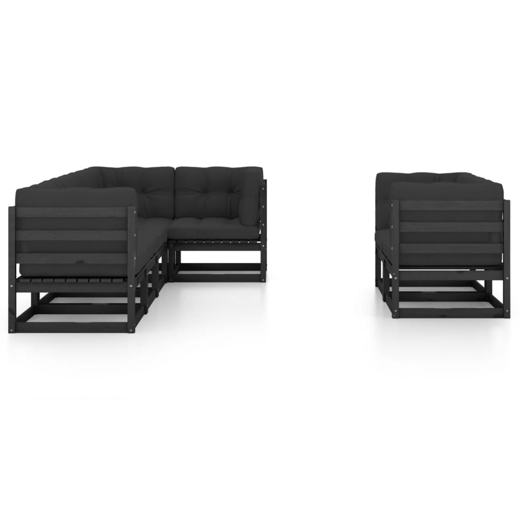 Set mobilier de grădină cu perne, 7 piese, lemn masiv de pin GartenMobel Dekor