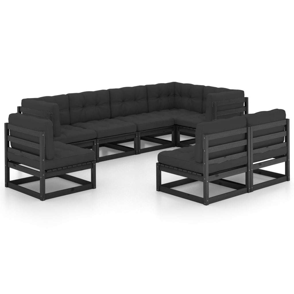 Set mobilier de grădină cu perne, 8 piese, lemn masiv de pin GartenMobel Dekor