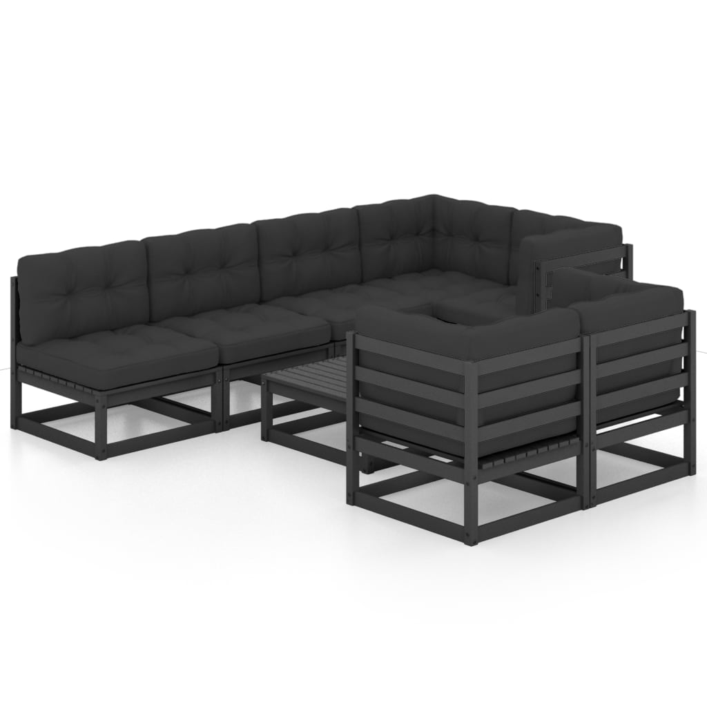 Set mobilier grădină cu perne, 8 piese, lemn masiv pin GartenMobel Dekor