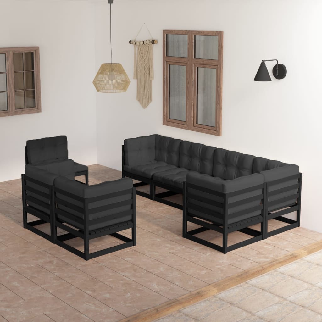 Set mobilier grădină cu perne, 8 piese, lemn masiv pin GartenMobel Dekor