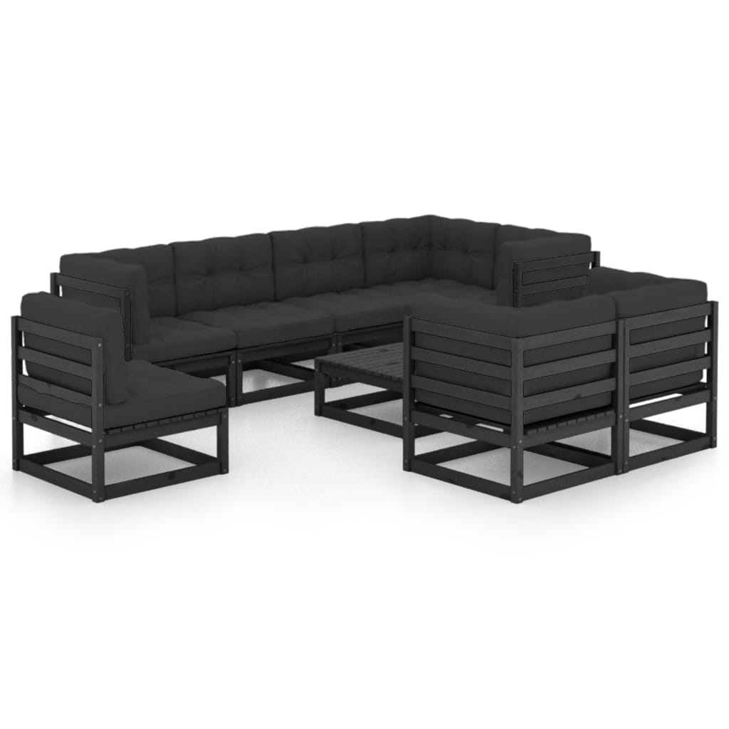 Set mobilier grădină cu perne, 9 piese, lemn masiv de pin GartenMobel Dekor