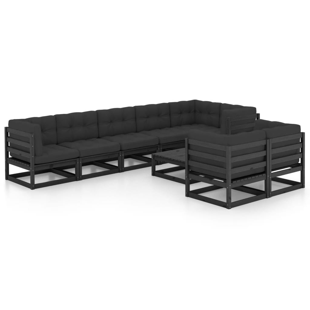 Set mobilier grădină cu perne, 9 piese, lemn masiv pin GartenMobel Dekor