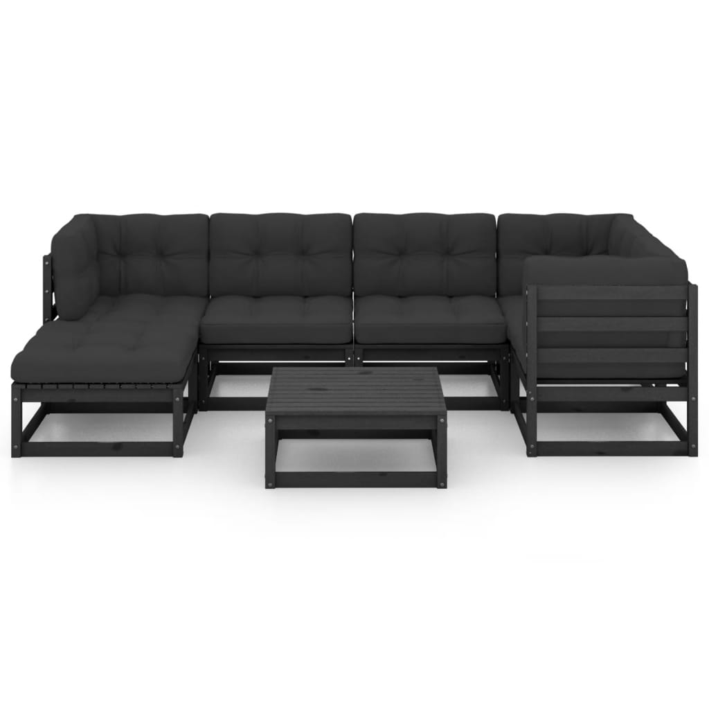 Set mobilier de grădină cu perne, 7 piese, lemn masiv de pin GartenMobel Dekor
