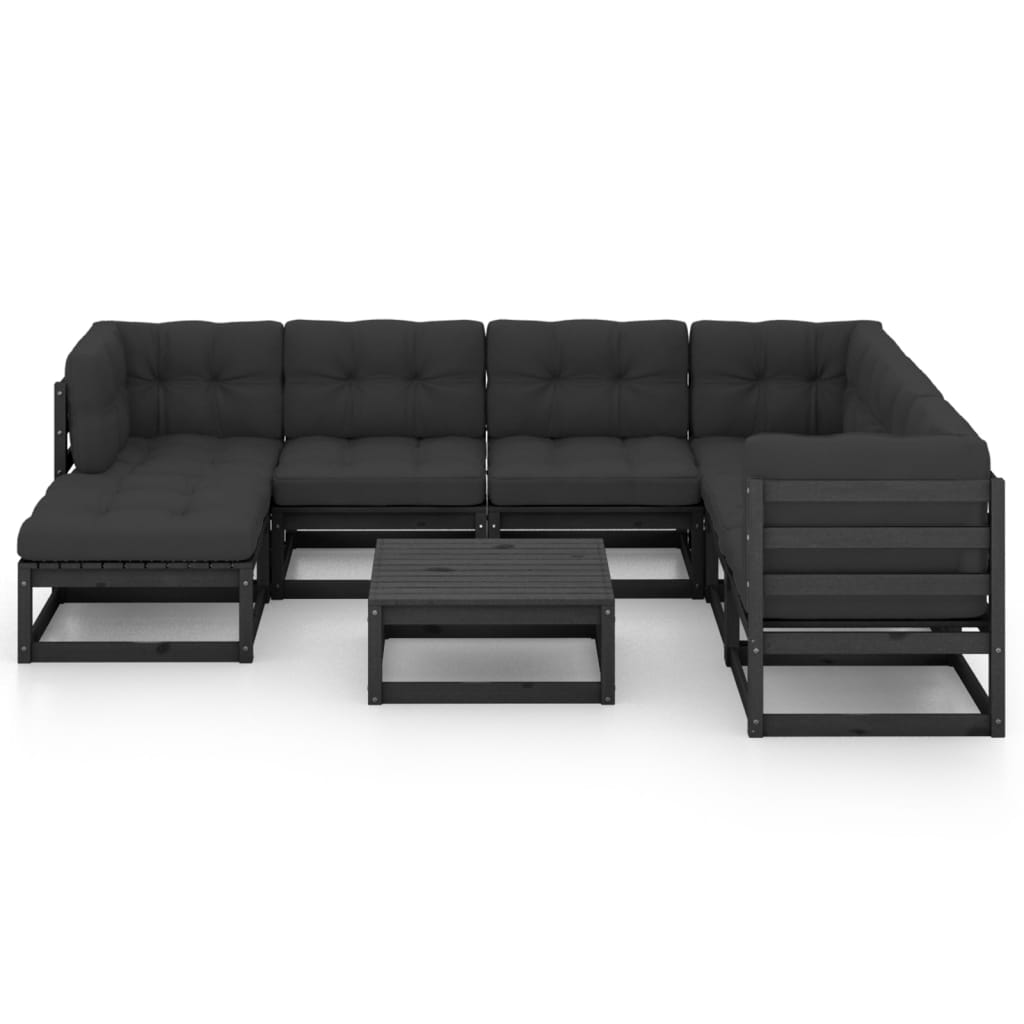 Set mobilier de grădină cu perne, 8 piese, lemn masiv pin GartenMobel Dekor