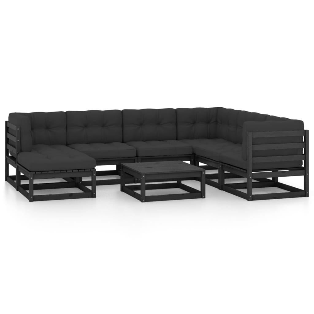 Set mobilier de grădină cu perne, 8 piese, lemn masiv pin GartenMobel Dekor