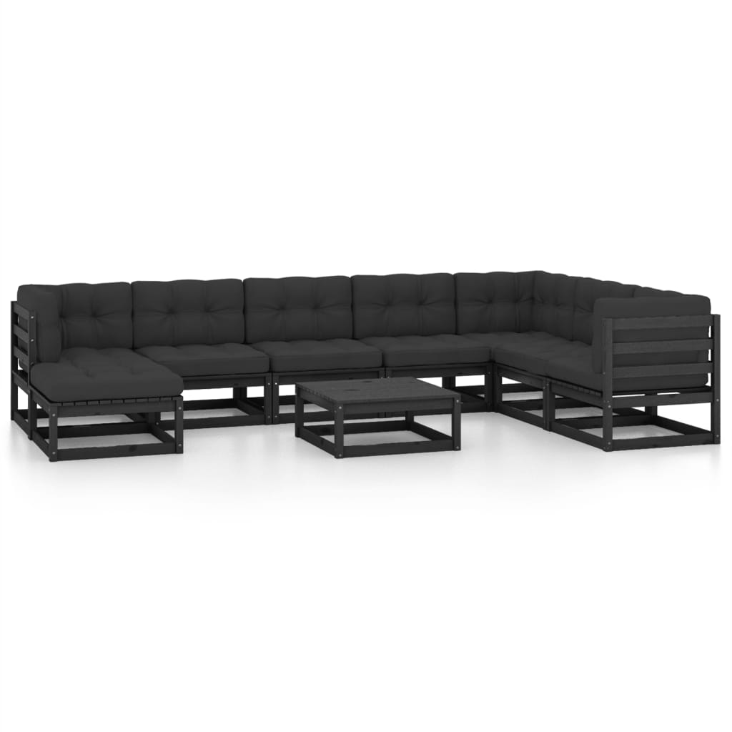 Set mobilier grădină cu perne, 9 piese, lemn masiv de pin GartenMobel Dekor