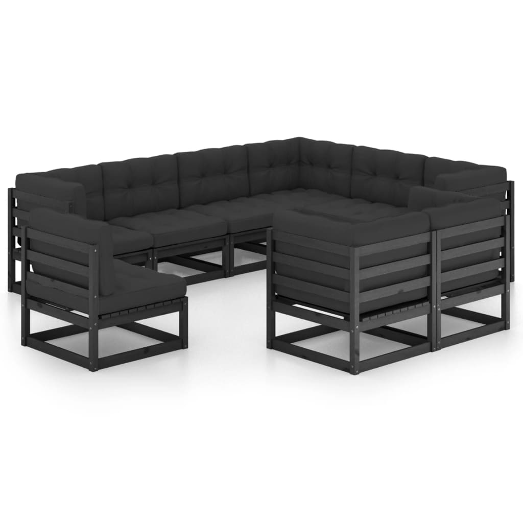 Set mobilier grădină cu perne, 9 piese, lemn masiv de pin GartenMobel Dekor
